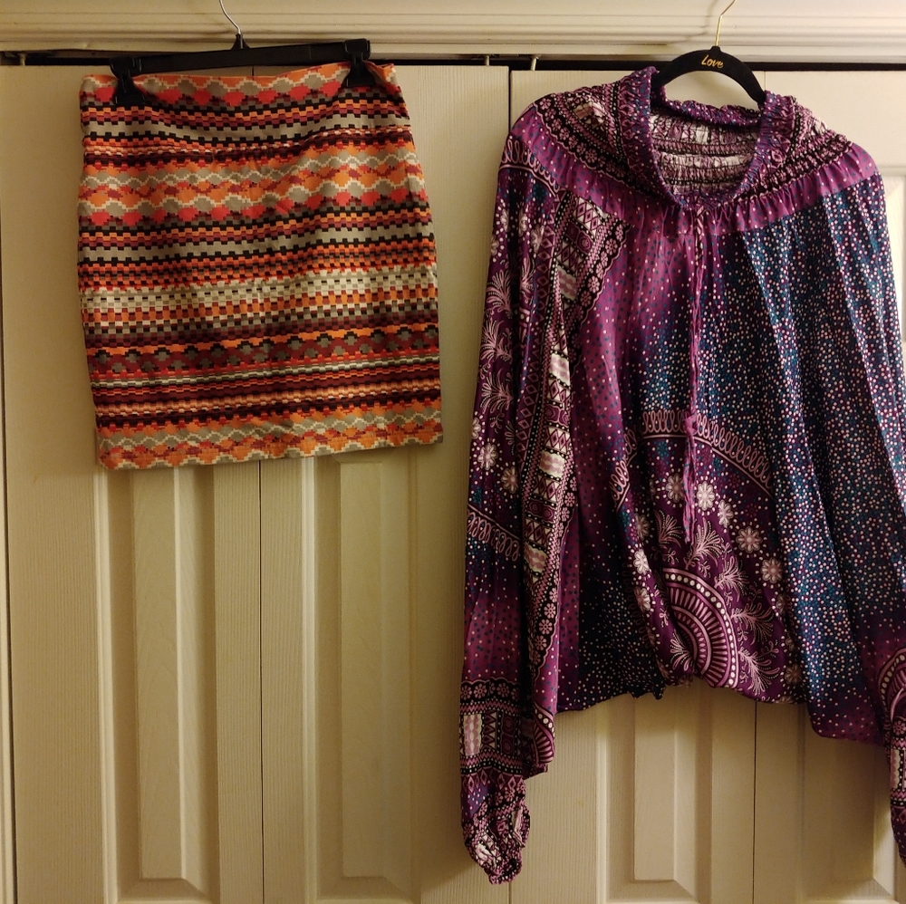 Aztec mini and purple hammer pants never worn